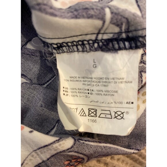 Old Navy Tunic Top or Mini Dress Size Large Navy w/White Birds Zipper Back Comfy - Picture 8 of 11